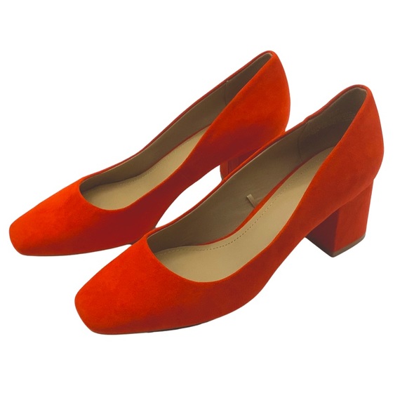 H&M New Faux Suede Block Heel Pump, Size 38 EU/7 US - Picture 2 of 8